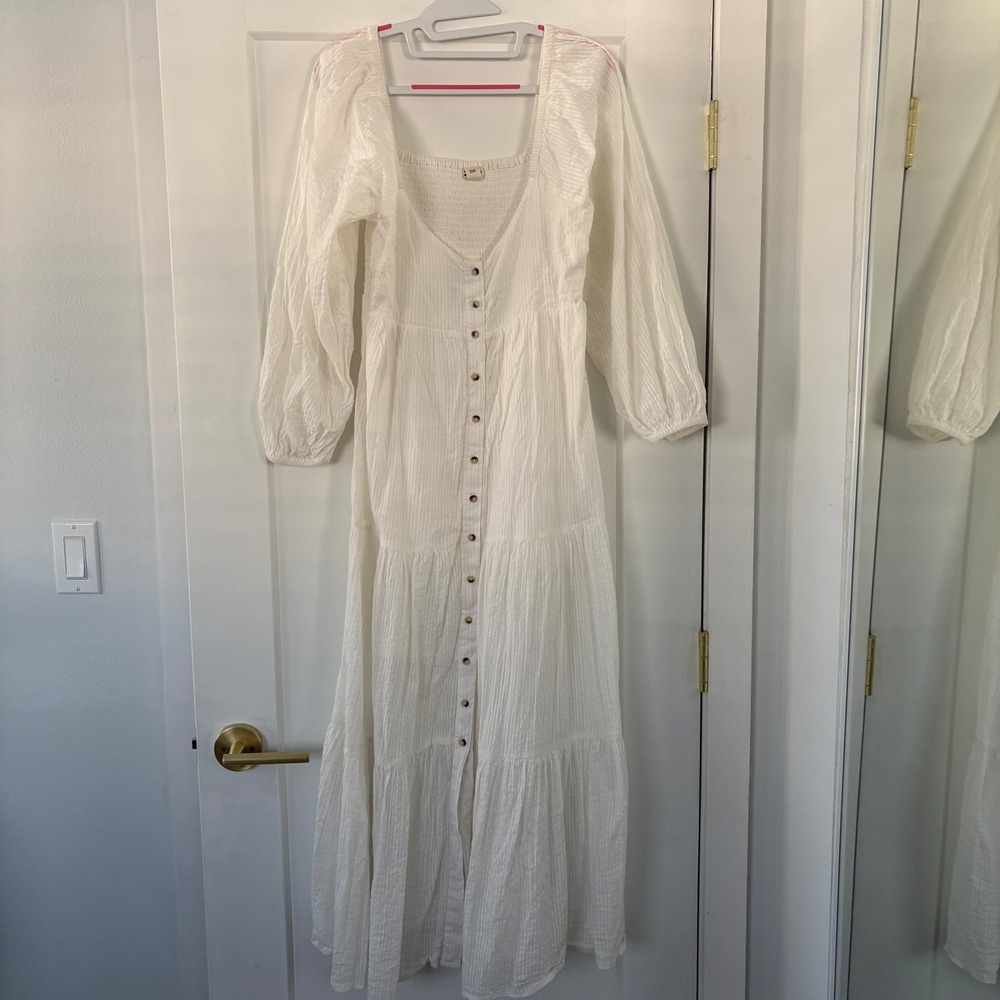 Billabong White Maxi Button-Front Dress